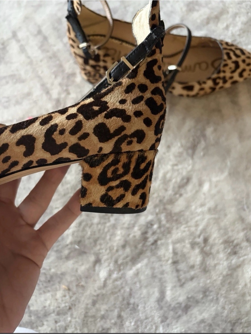 Sam Edelman Leopard Print Pointed Slingback Heels in Tan and Black - Picture 10 of 12